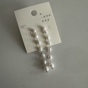Linear Pearl Dangle Earrings - A New
Day